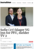 Sofie (27) klager VG inn for PFU, melder TV 2