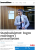 Statsbudsjettet: Ingen endringer i pressestøtten