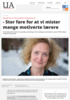 - Stor fare for at vi mister mange motiverte lærere