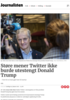 Støre mener Twitter ikke burde utestengt Donald Trump
