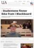- Studentene finner ikke fram i Blackboard