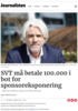 SVT må betale 100.000 i bot for sponsoreksponering