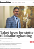 Taket heves for støtte til lokalkringkasting