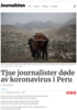 Tjue journalister døde av koronavirus i Peru