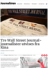Tre Wall Street Journal-journalister utvises fra Kina