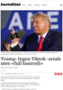Trump: Ingen Tiktok-avtale uten «full kontroll»