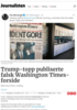 Trump-topp publiserte falsk Washington Times-forside