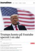 Trumps konto på Youtube sperret i en uke