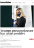 Trumps pressesekretær har testet positivt