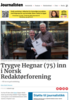Trygve Hegnar (75) inn i Norsk Redaktørforening
