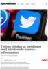 Twitter blinker ut meldinger med misvisende korona-informasjon