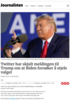 Twitter har skjult meldingen til Trump om at Biden forsøker å stjele valget