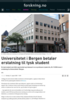 Universitetet i Bergen betaler erstatning til tysk student