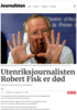 Utenriksjournalisten Robert Fisk er død